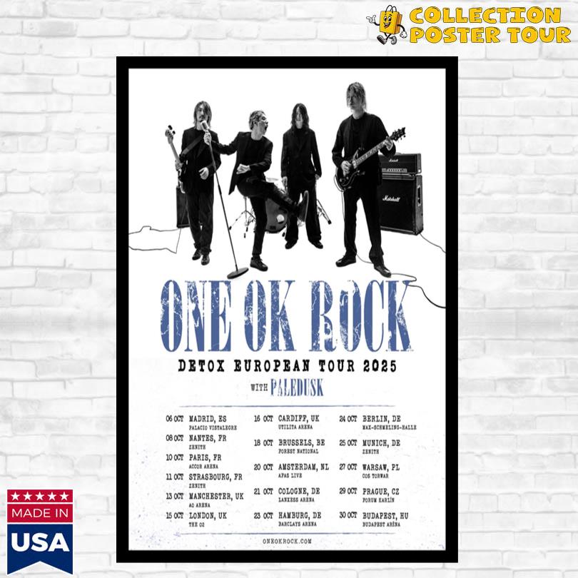 One Ok Rock DETOX European Tour 2025 - collectionpostertour