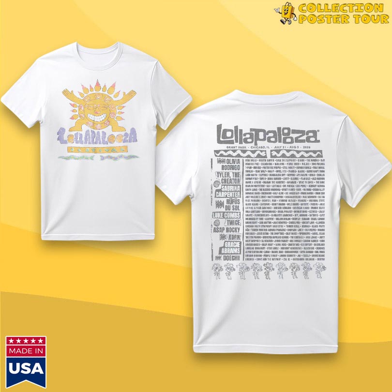 Lollapalooza 2025 Tシャツ　X Lサイズ Lollapalooza 2025 poster lineup shirt, hoodie, sweater, long