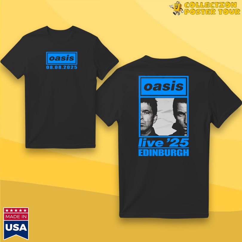 Oasis August 8 2025 Edinburgh Official Concert T-Shirt