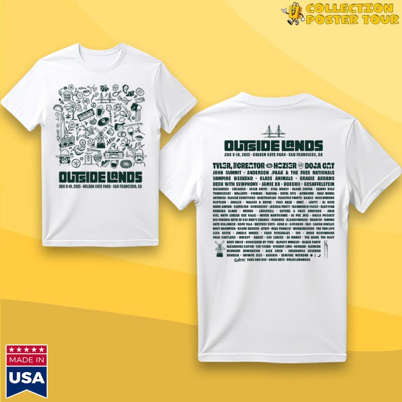 OUTSIDE LANDS 2025 Tシャツ 2025 Outside Lands Festival Official Merch Shapes Event Tee